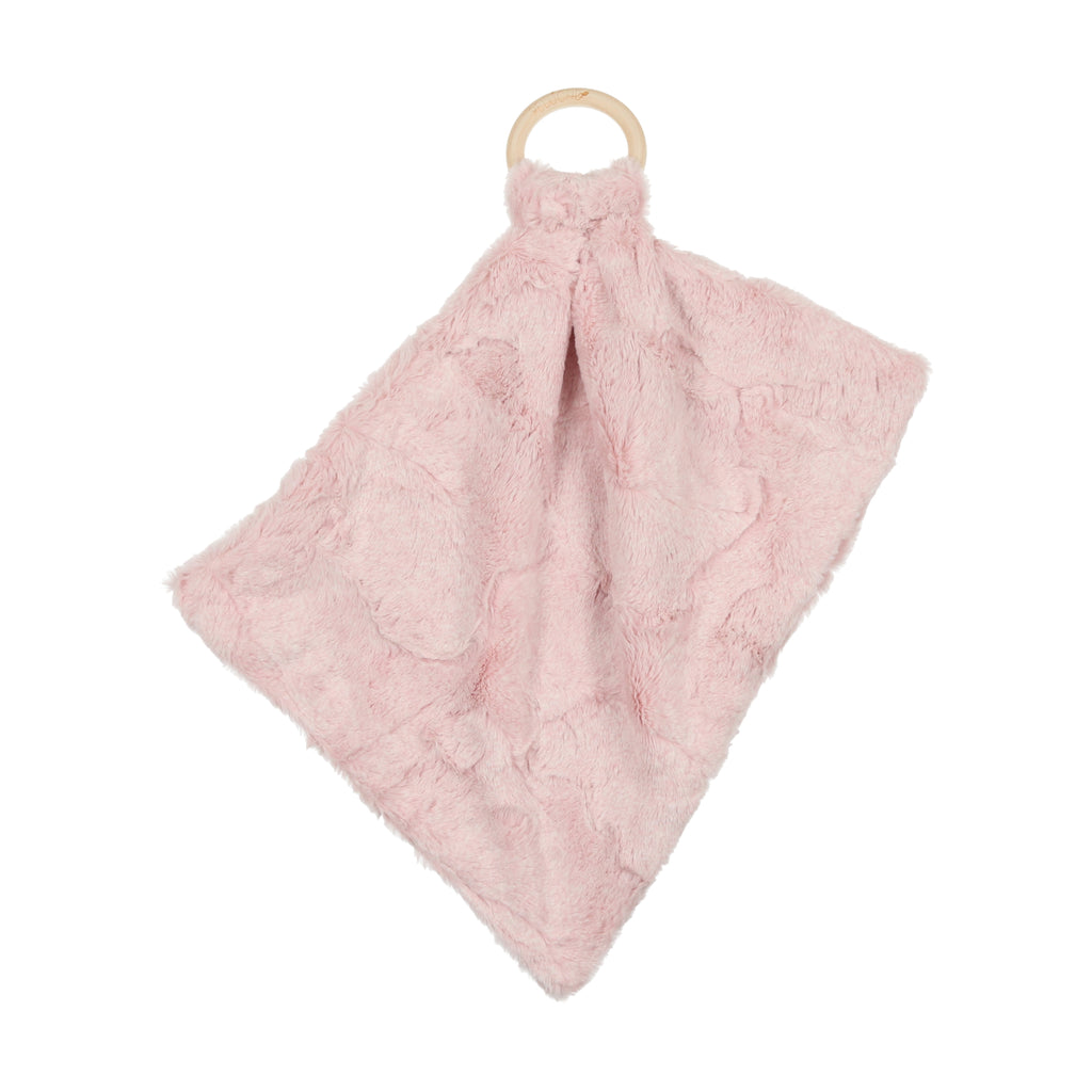 Peluche Mini Lux Fur With Wooden Ring - Pink Heather