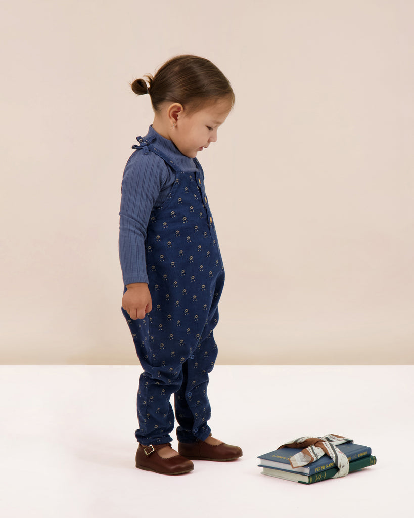 Lil Legs Double Rib Mockneck - Off Blue