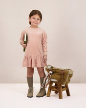 Load image into Gallery viewer, Lil Legs Rhinestone Velour Dress - Dusty Pink