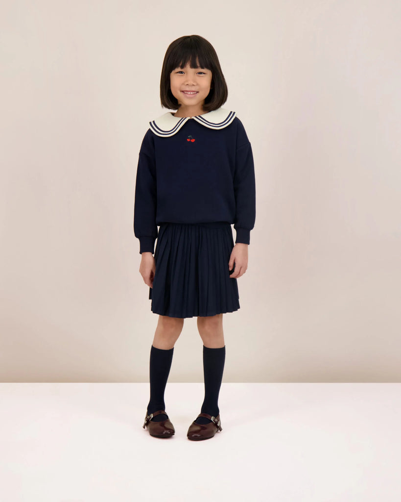 Lil Legs Embroidered Cherry Sweatshirt - Navy