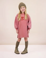 Load image into Gallery viewer, Lil Legs Sherpa Tulip Dress - Mineral Red