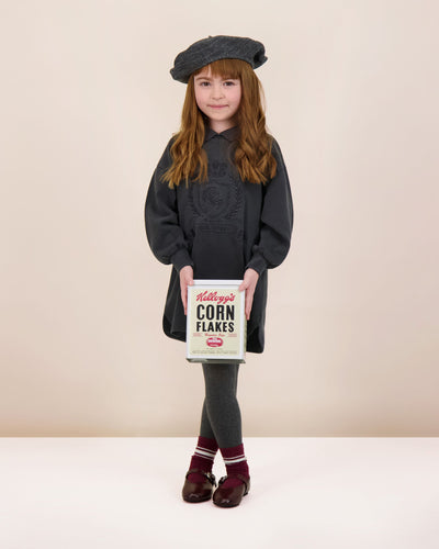 Lil Legs Emblem Sweatshirt Dress - Black Wash