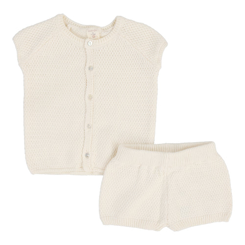 Lil Legs Knit Boys Set - Natural Ivory