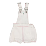 Lil Legs Cherry Flower Overalls - White