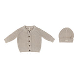 Lilette Chunky Knit Cardigan & Bonnet - Natural Taupe