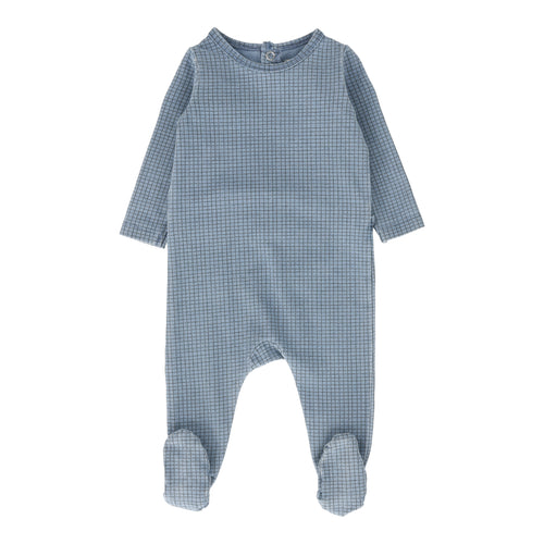 Lil Legs Checked Footie - Denim