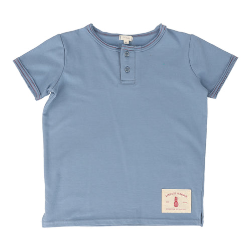Lil Legs Boys Henley Tee - Blue