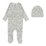 Lilette All Over Floral Footie & Beanie - Slate