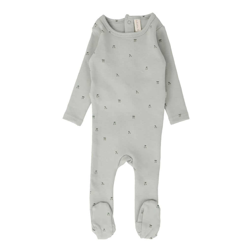 Lilette Scattered Cherry Footie - Mint Base