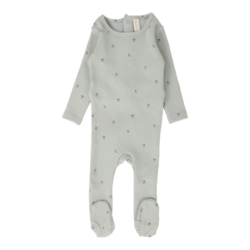 Lilette Scattered Cherry Footie - Mint Base