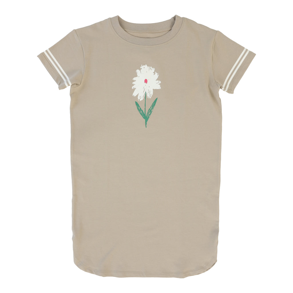 Lil Legs Flower Dress Short Sleeve - Taupe