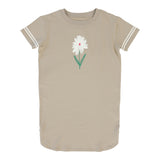 Lil Legs Flower Dress Short Sleeve - Taupe
