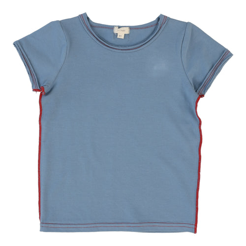 Lil Legs Basic Girl Tee Short Sleeve - Blue