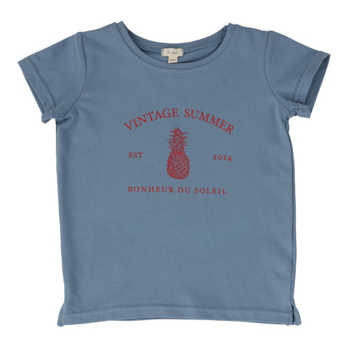 Lil Legs Boys Print Tee Short Sleeve - Blue