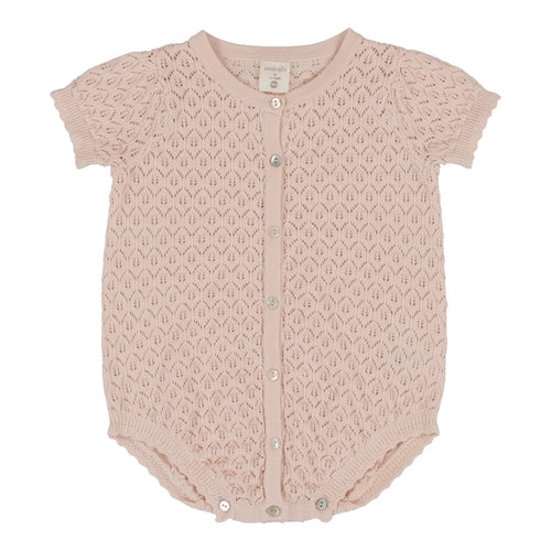 Lil Legs Knit Girls Romper - Pearl Pink
