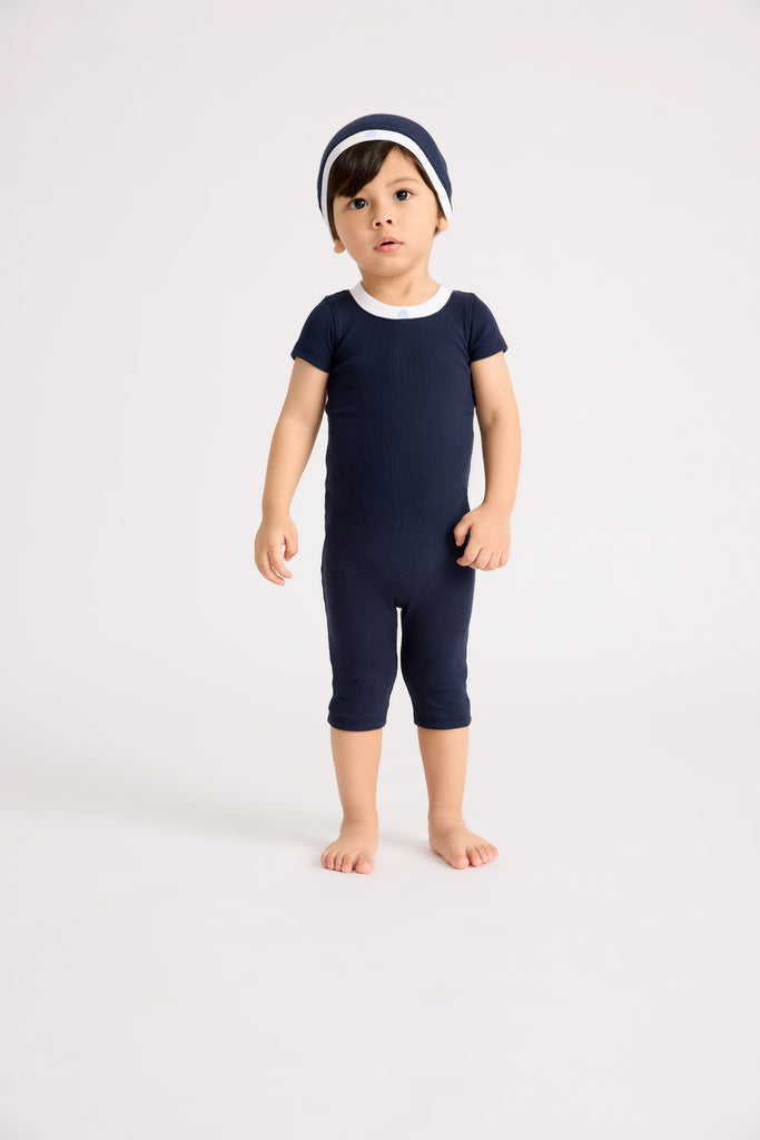 Little Parni K435 Baby Logo Romper - Navy / White