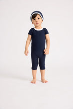 Load image into Gallery viewer, Little Parni K435 Baby Logo Romper - Navy / White