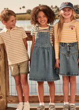 Load image into Gallery viewer, Little Parni Wide Striped Long Sleeve T-shirt (K614) - Yellow/Ivory