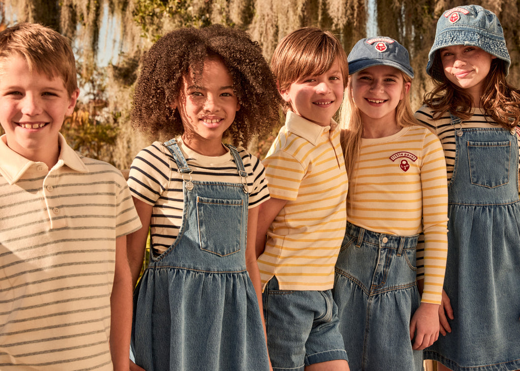 Little Parni Wide Striped Long Sleeve T-shirt (K614) - Yellow/Ivory