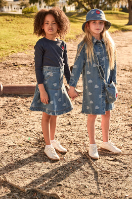 Little Parni Pico Trim Long Sleeve T-shirt (K603) - Navy Blue