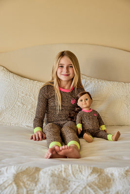 Little Parni Leopard Pajamas (PJ108) - Hot Pink