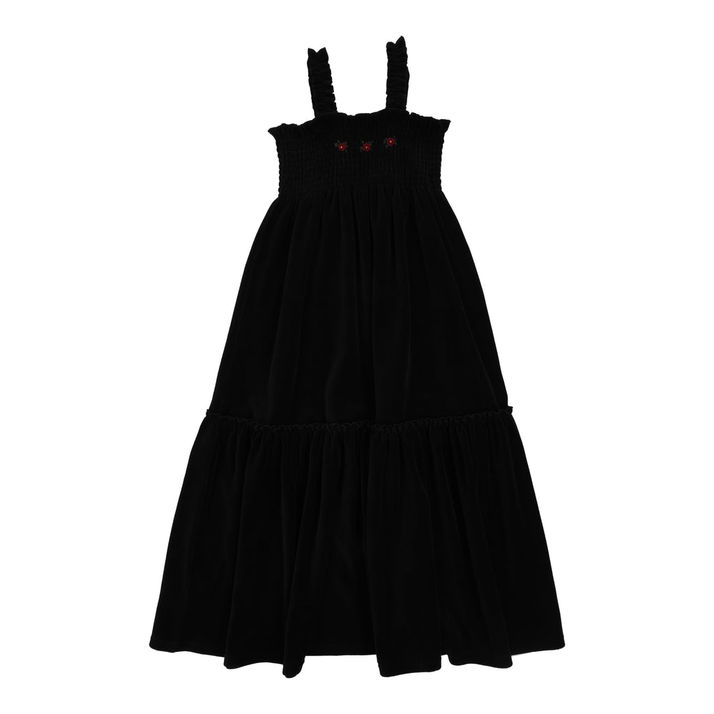 Lil Legs Velour Smocked Maxi - Black