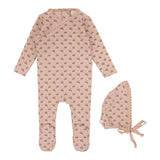 Lilette Dotty Florette Footie & Beanie Set - Roseberry