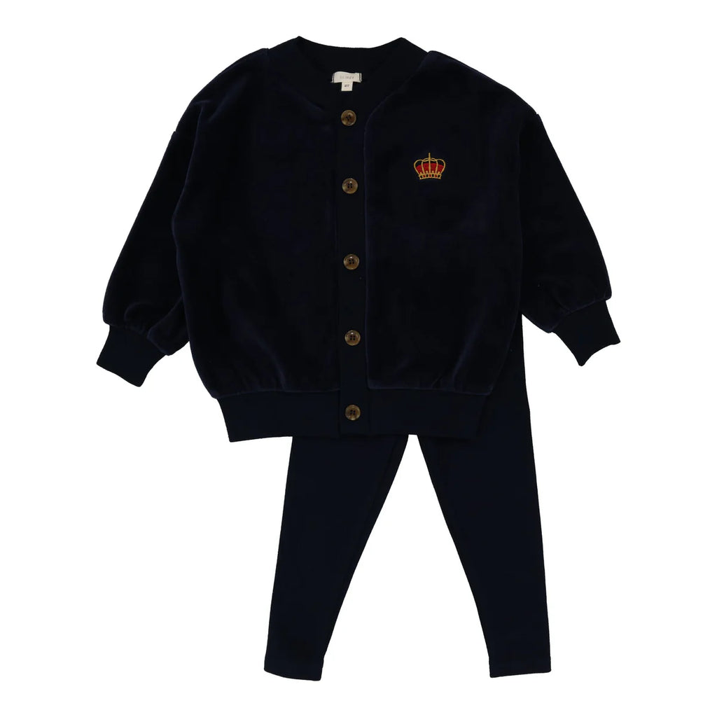 Lil Leggs Boys Shabbos Lounge Set - Navy