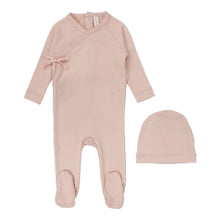 Load image into Gallery viewer, Lilette Classic Brushed Cotton Wrapover Footie And Hat - Pale Pink