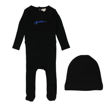 Load image into Gallery viewer, Lil Legs Gnite Footie And Beanie - Black / Blue