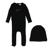 Lil Legs Gnite Footie And Beanie - Black / Blue