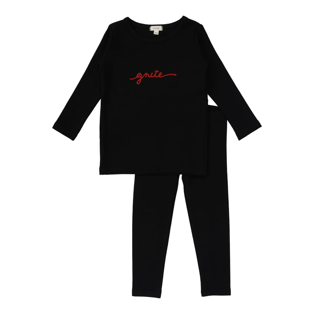 Lil Legs Gnite Lounge Set - Black / Red