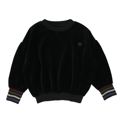 Lil Legs Velour Sweatshirt Girl - Black