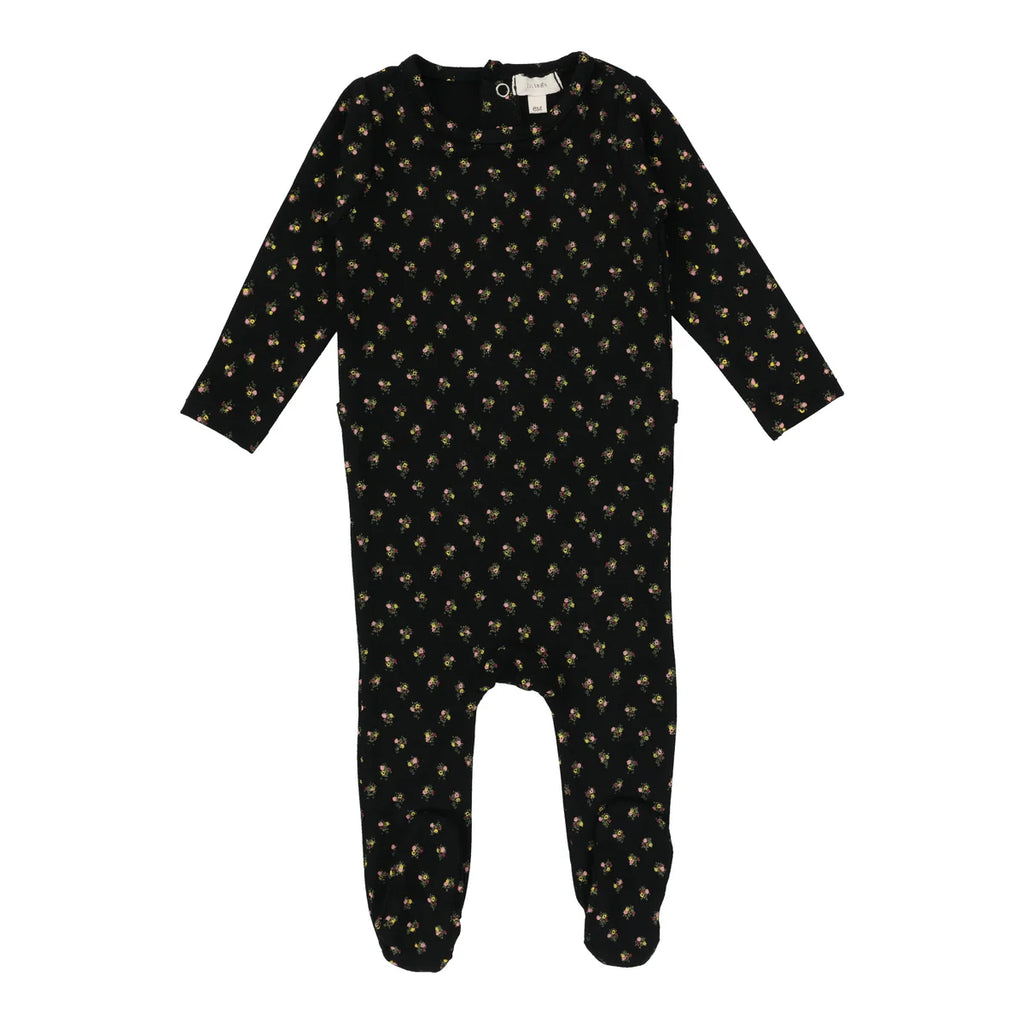 Lil Legs Floral Footie - Floral