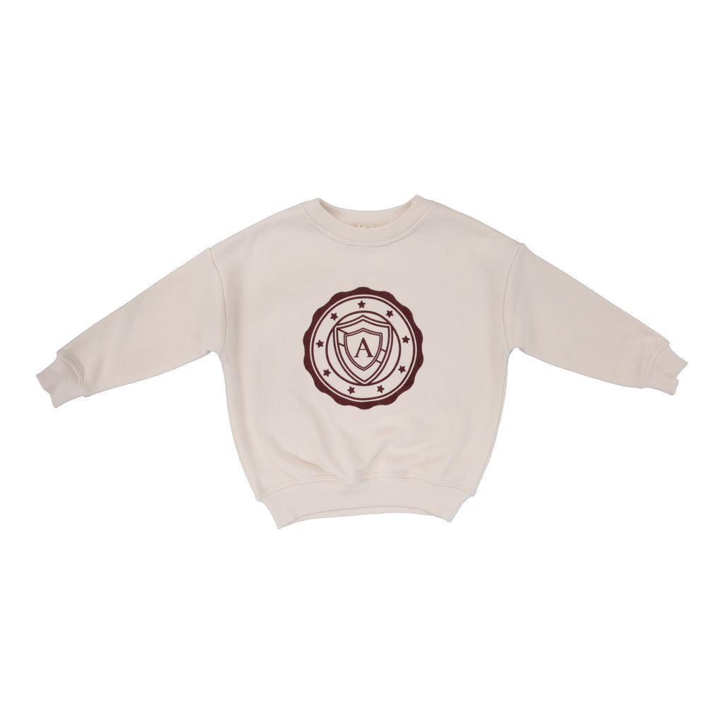 Lil Legs Logo Sweatshirt - Cream / Burgundy