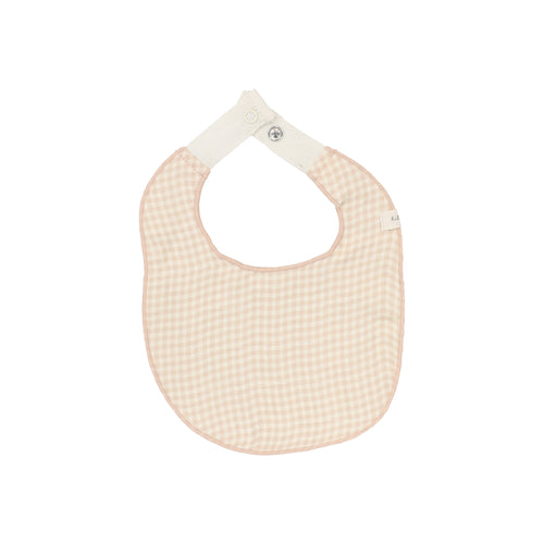Lilette Gingham Bib - Petal