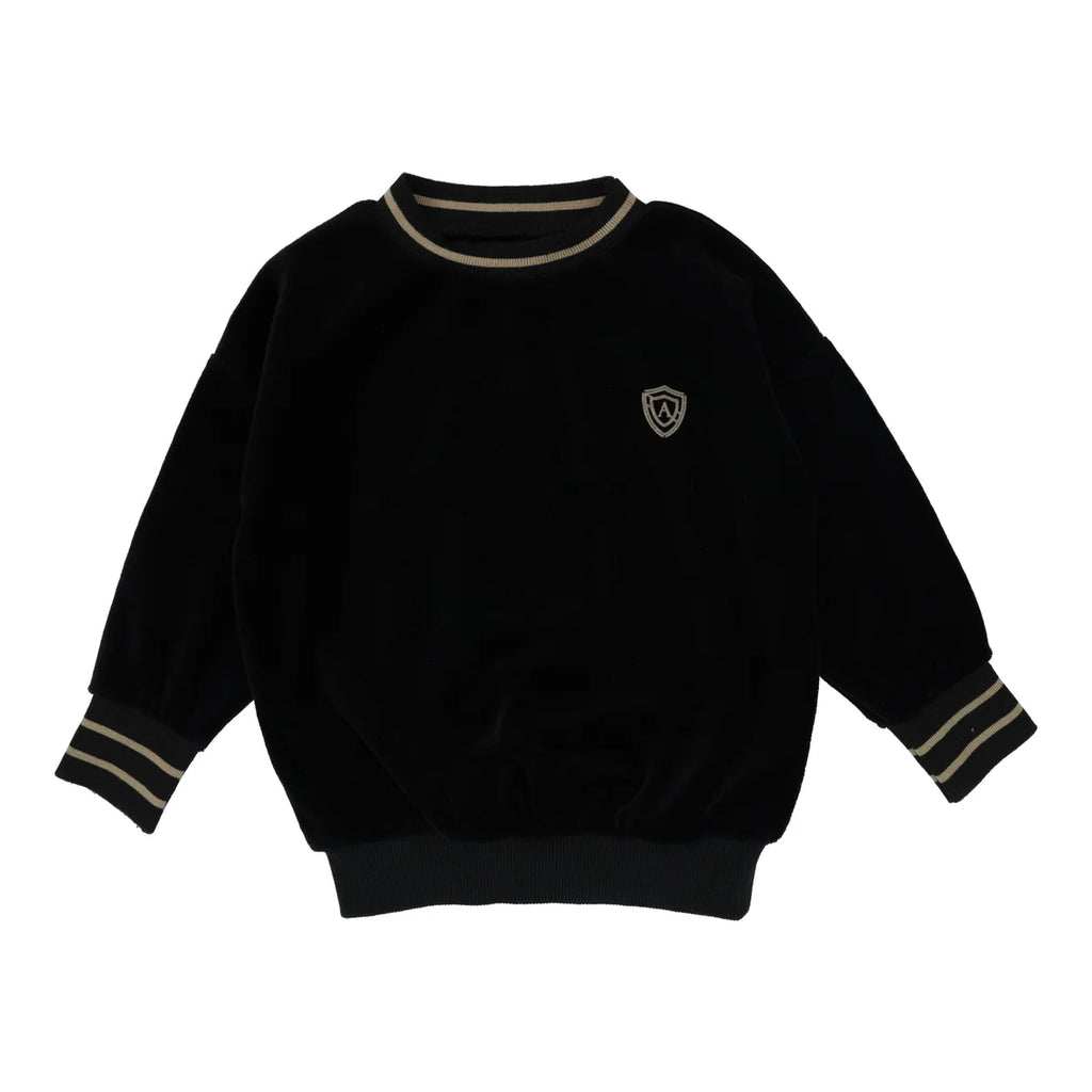 Lil Legs Velour Sweatshirt Boy - Black