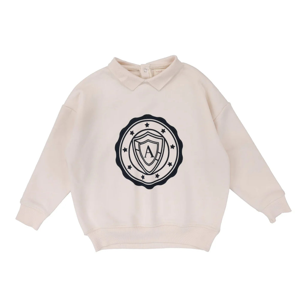 Lil Legs Logo Sweatshirt - Cream / Navy