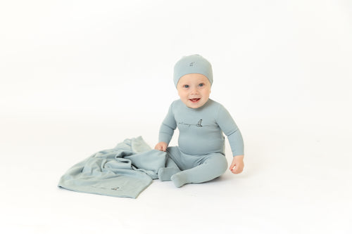 Bee & Dee Let's Go Footie And Beanie - Blue Fog