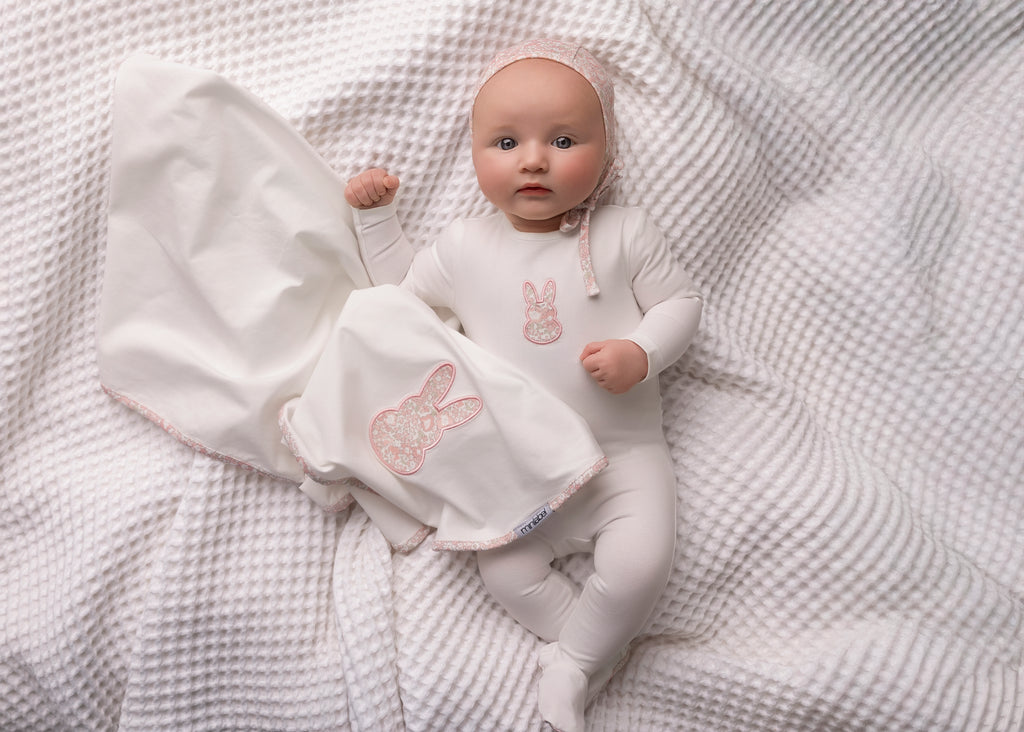 Mini Label Girls Liberty Bunny Layette Set - White