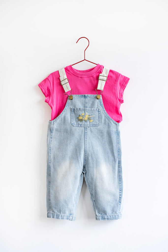 Please Mom Distressed Barrel Overalls