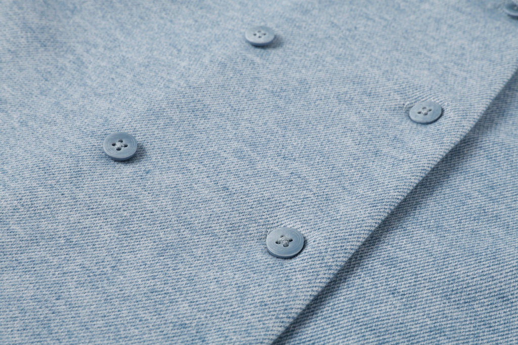 NouNelle Light Blue Double Breasted Shirt