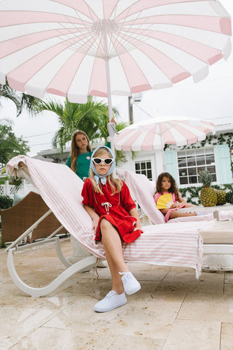 Lil Legs Boating Crew Dress - Red (3/4 Sleeve)