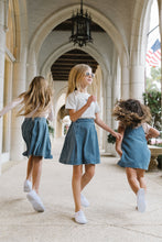 Load image into Gallery viewer, Lil Legs Denim City Pleated Skirt - Mid Blue Wash