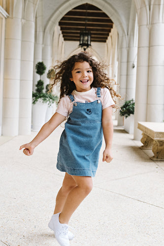 Lil Legs Denim City Jumper - Mid Blue Wash