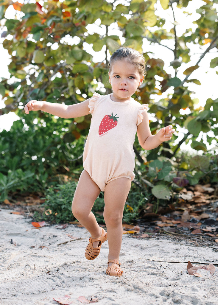 Lil Legs Strawberry Romper - Berry
