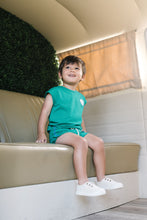 Load image into Gallery viewer, Lil Legs Boating Crew Patch Tee - Electric Green