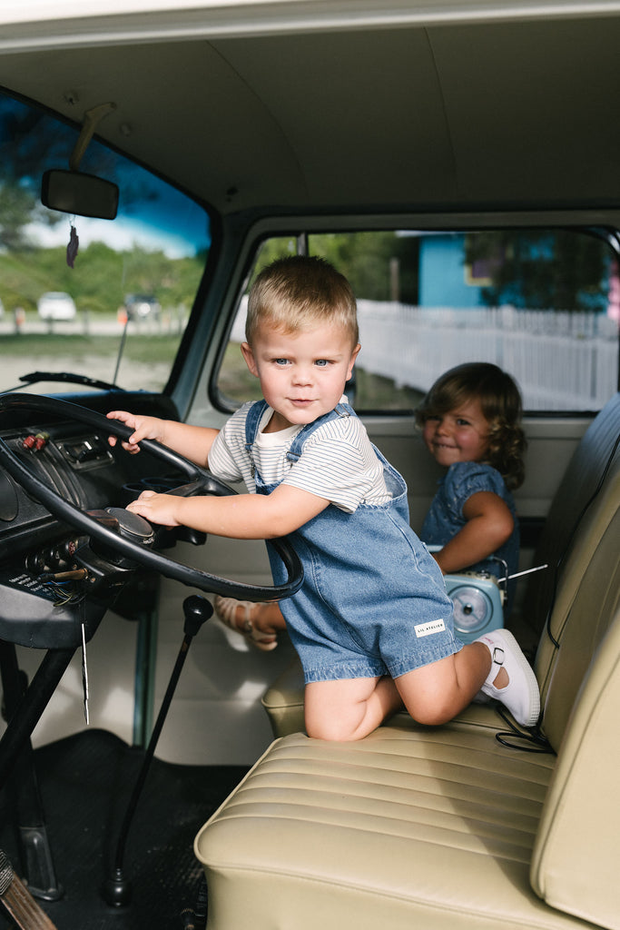 Lil Legs Denim City Boys Tee - Blue Stripe