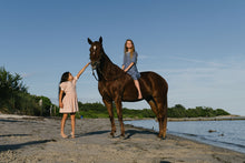 Load image into Gallery viewer, Lil Legs Embroidered Collar Maxi - Off Blue (3/4 Sleeve)