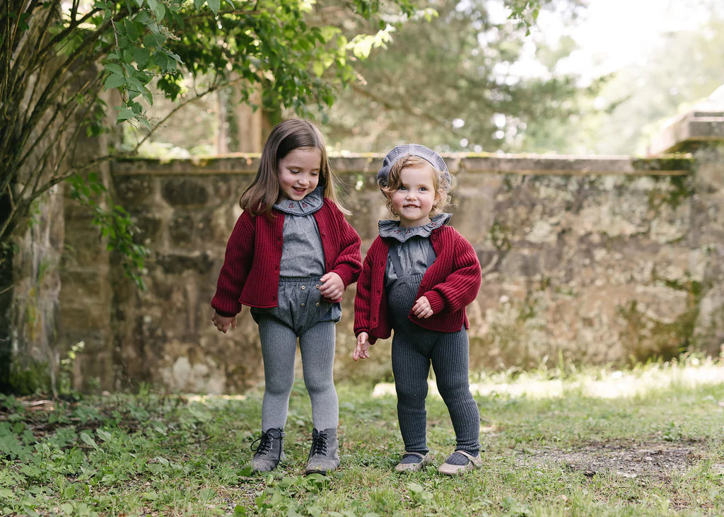 Lil Legs Basic Cardigan - Deep Red